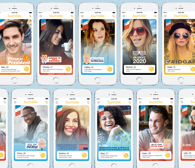 Bumble - one of the tinder like startups 2019