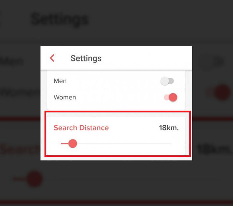 Search distance